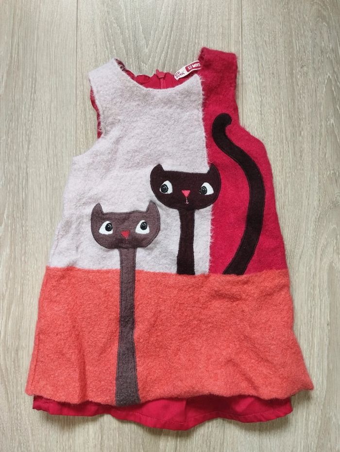 Robe mignonne chat DPAM 12 mois automne hiver