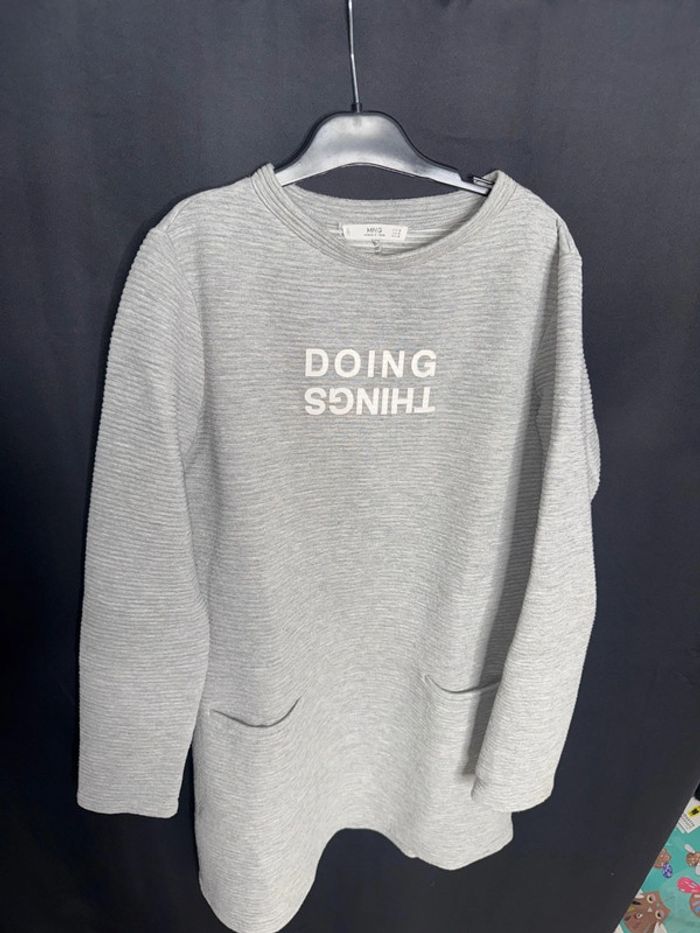 Robe épaisse, mango, grise, taille M avec poche