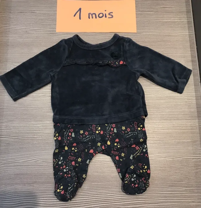 Pyjama léger avec haut en velours 1 mois TAO