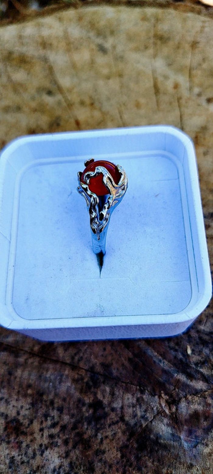 Bague Mystique Nature en Argent S925 🧡 Agate Mousse AAA - photo numéro 12