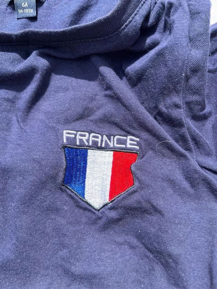 T shirt France bleu marine Kiabi taille 6 ans - photo numéro 3