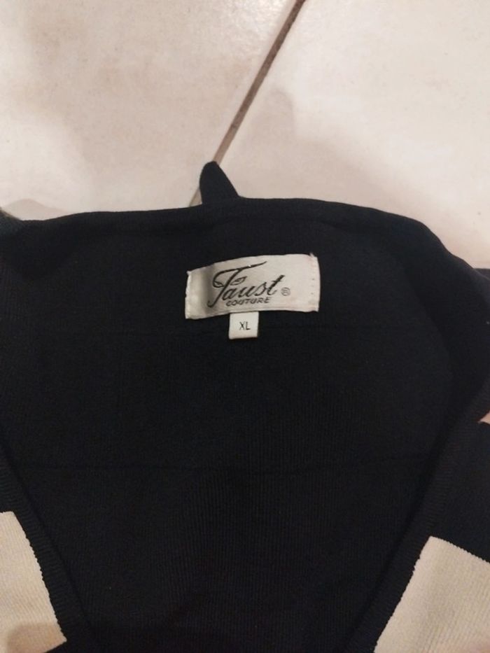 Gilet noir et crème neuf femme Faust couture - photo numéro 2