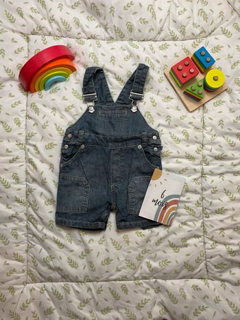 salopette short en jean bleu 6 mois obaibi