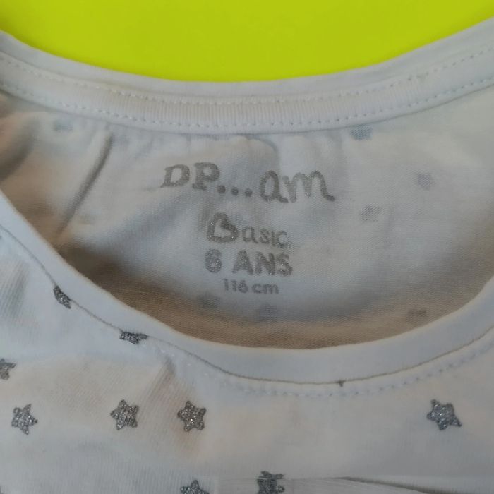 Tee-shirt manches longues 6 ans fille DPAM blanc - photo numéro 2