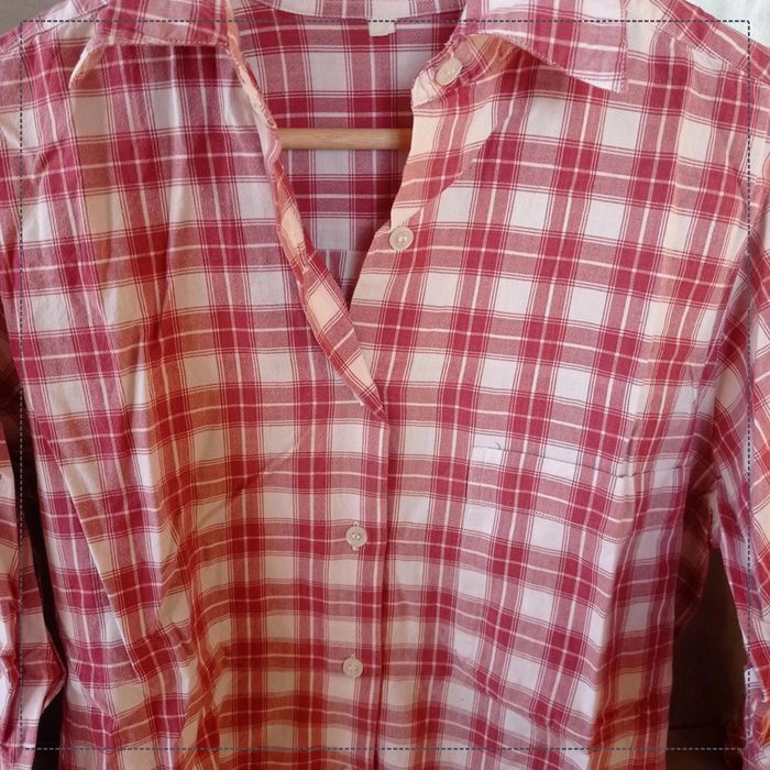 Chemise à carreaux rouge et blanc taille 34/36 bon état - photo numéro 2