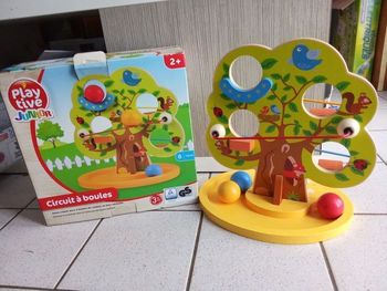 toboggan à balles en bois ,  dès 12 Mois, boîte d'origine, motricité fine, couleurs cadeau de Noël