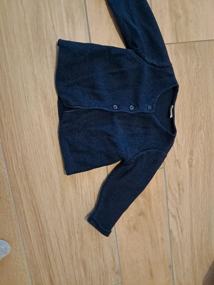 Gilet boutons paillettes bleu marine 18 mois - photo numéro 4