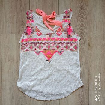 Débardeur blanc et orange fluo t36/38