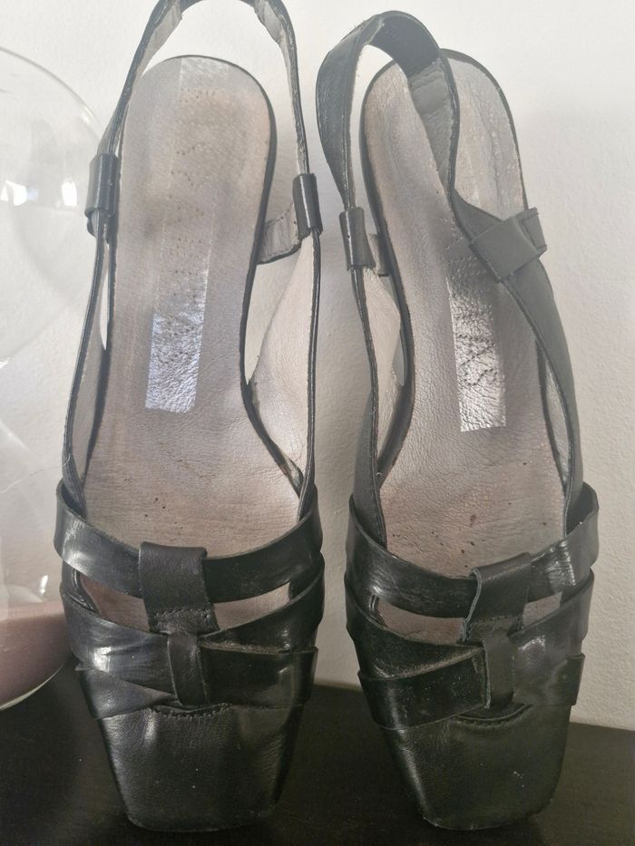 Sandales petit talon noire - photo numéro 8