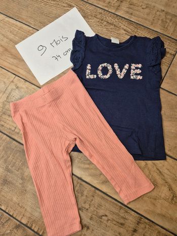 Lot t-shirt + legging bébé fille