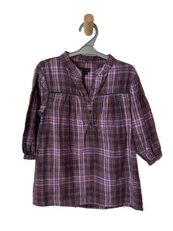 Robe légère à manches longues (violette à carreaux) - Best Mountain 6 ans