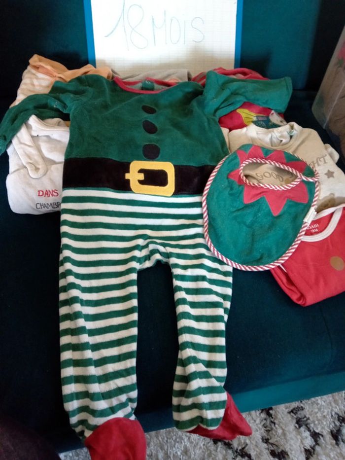 Lot de 8 pyjamas + 1 body + 1 bavoir 18mois - photo numéro 3