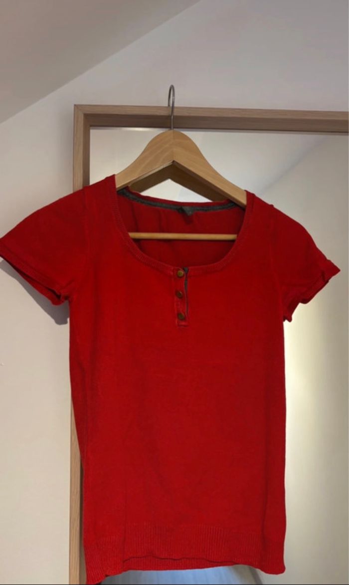 Tee shirt rouge Naf Naf taille S - photo numéro 2