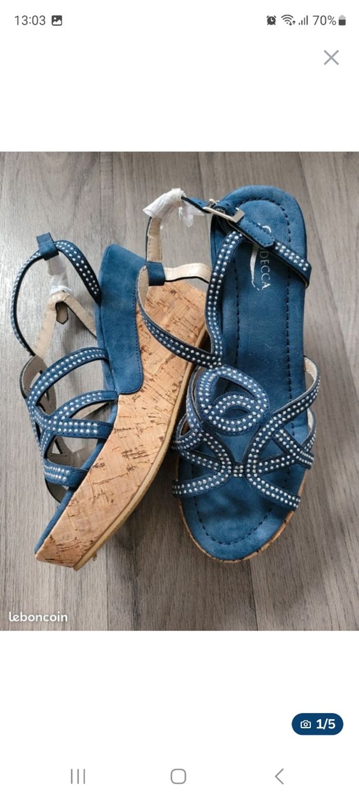 Paire de sandales compensé-Pointure 37