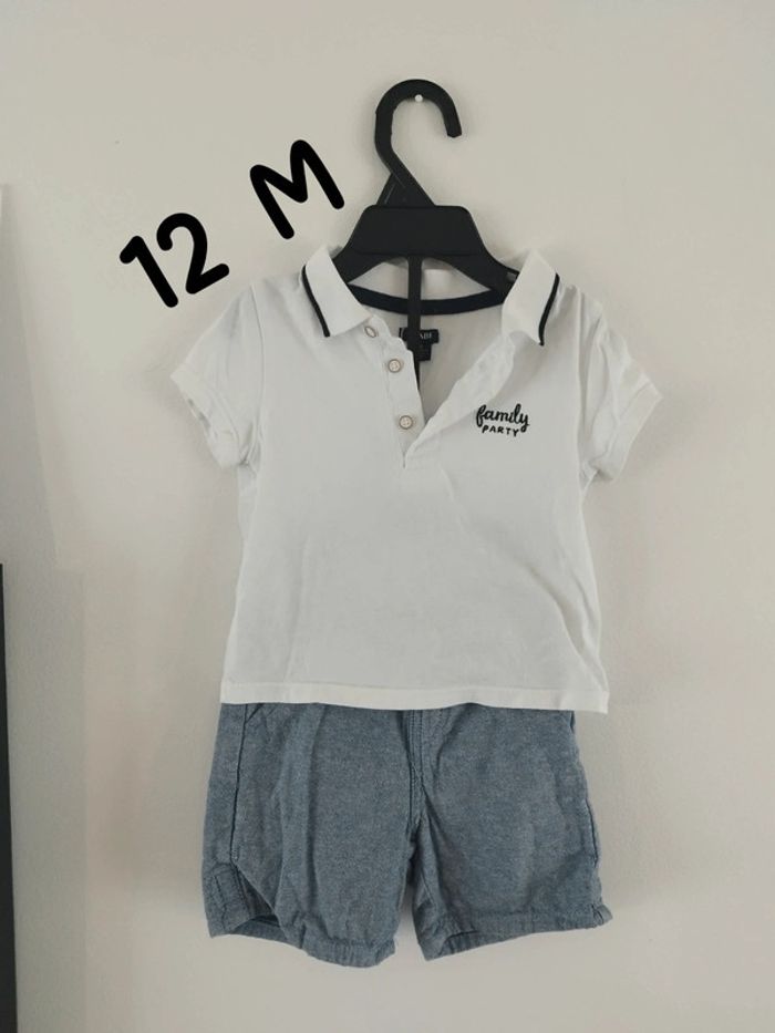 Ensemble polo short bébé garçon 12 mois