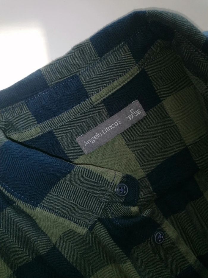 Chemise en S en coton kaki et marine C&A - photo numéro 2