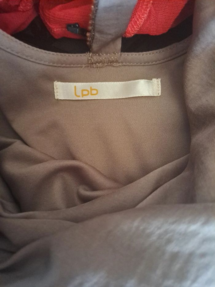 Magnifique robe doublée marron clair à strass au dos grand col pour des occasions L - photo numéro 5