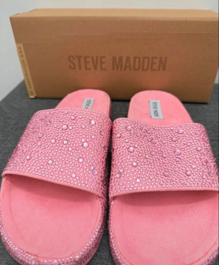 Sandales Steve Madden roses strassées - photo numéro 2