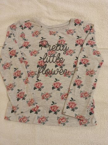 Pull manches longues gris avec inscription des roses taille 6 ans 122 cm inscription rose motif motif rose couleur gris voir photos avec inscription devant brillante très jolie très chaud voir voir photos pull très jolie