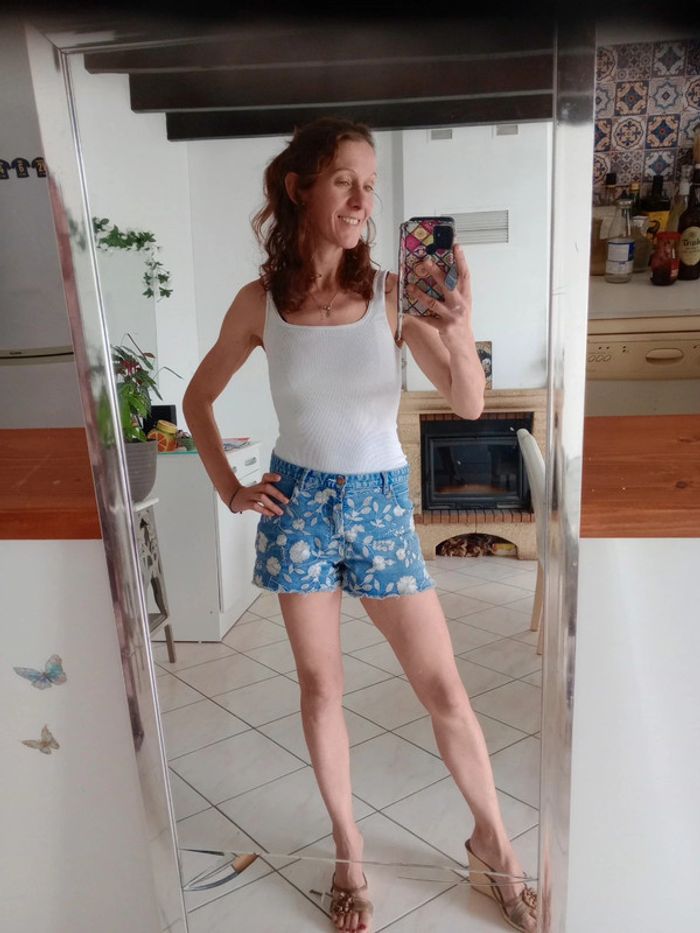 Débardeur femme XS côtelé blanc c86