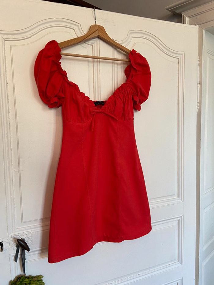 Mini robe rouge orangé Bershka taille S - photo numéro 2