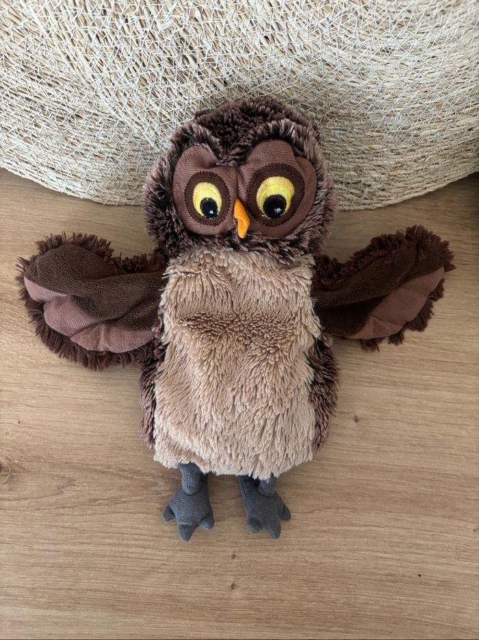 Doudou marionnette hibou chouette marron ikea - photo numéro 2