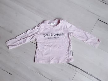 Vêtement bébé fille tee-shirt manches longues Belle à croquer comme Maman 12 mois 1 an