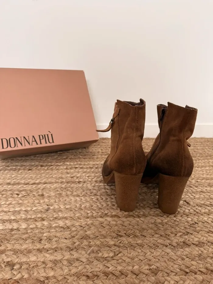 Bottines cuir piel marron boots daim zapatillas Bottes Laarzen Stivaletti Ankle Enkellaarsjes 40 - photo numéro 7