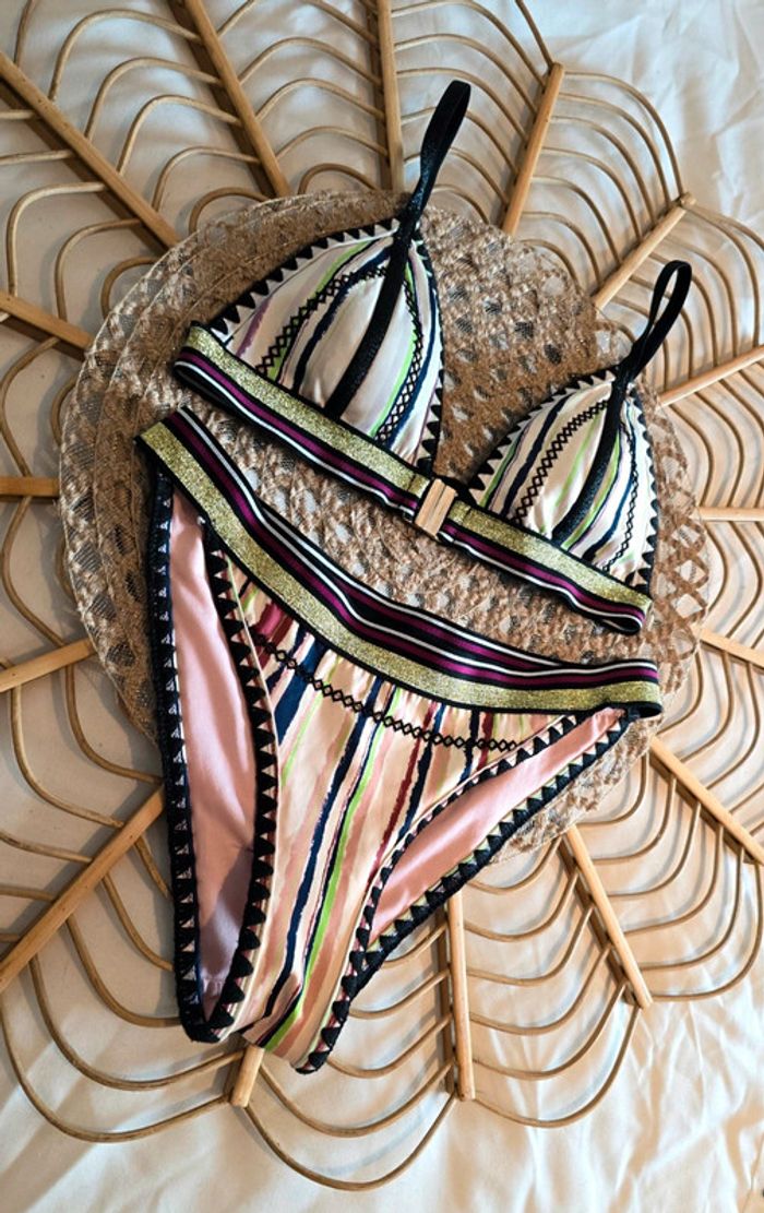 Maillot de bain 2 pièces rayé River Island - photo numéro 2