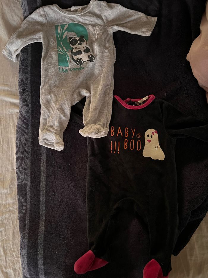 Duo de pyjama velour 1 mois