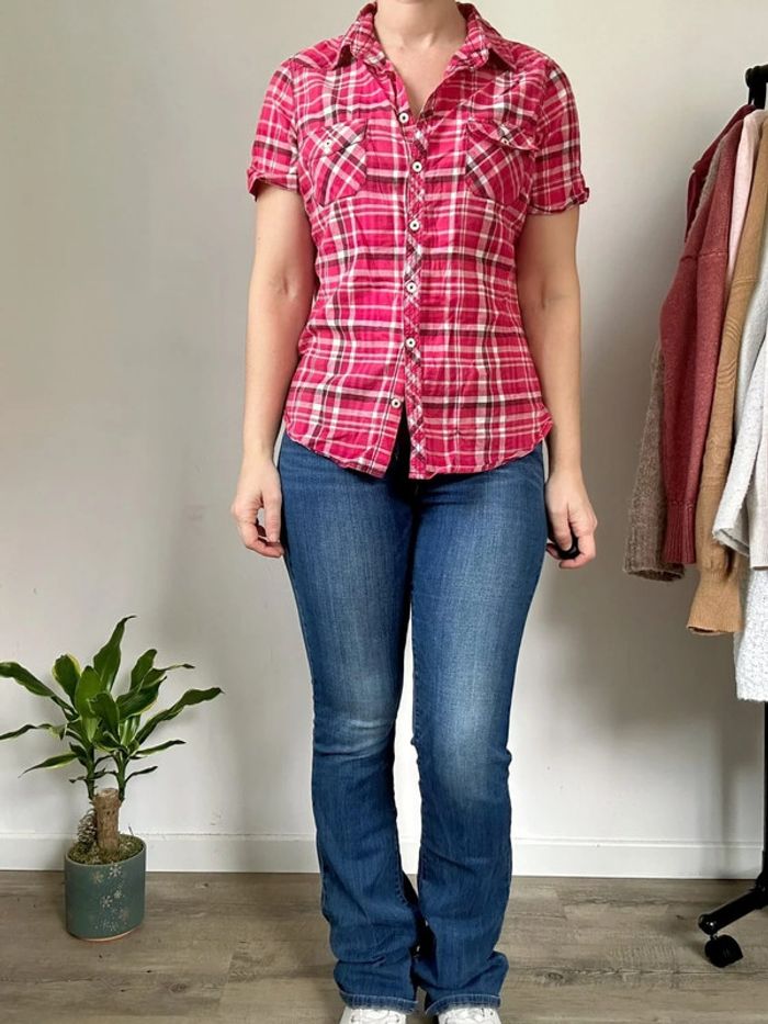 Kiabi Chemise à carreaux rose – Taille 40 – Très bon état - photo numéro 4