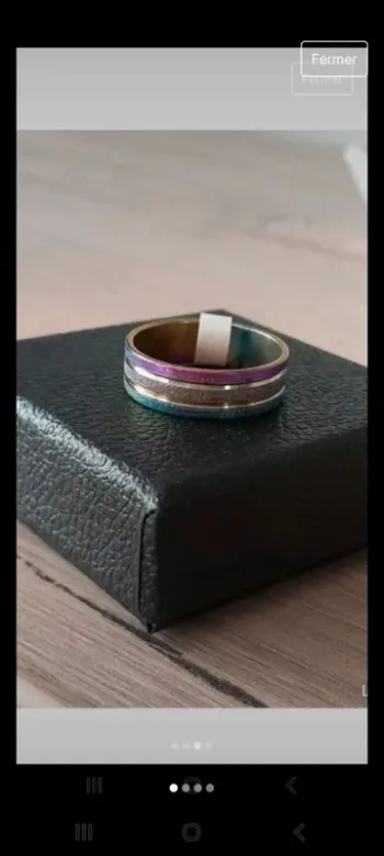 Bague zcier inoxydable taille 19