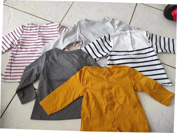 Lot 5 tee shirts manches longues 12mois - photo numéro 7