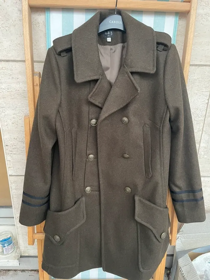 Manteau laine hiver kaki - photo numéro 2