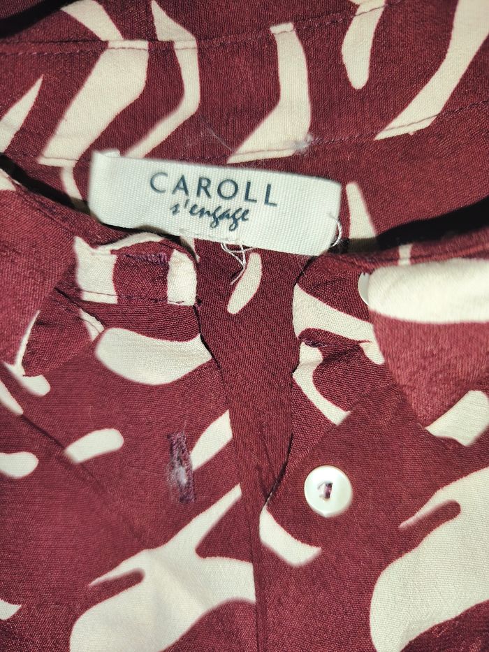 Chemise femme Caroll imprimé bordeaux xs 34 - photo numéro 2