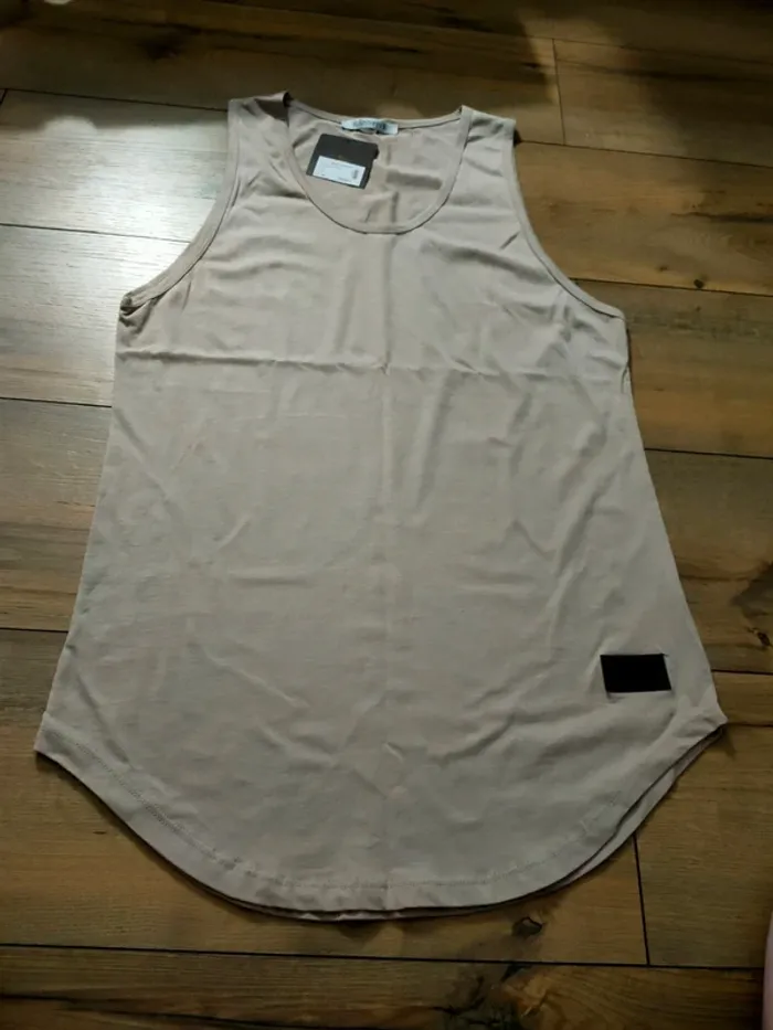 Débardeur beige uni homme Xl
