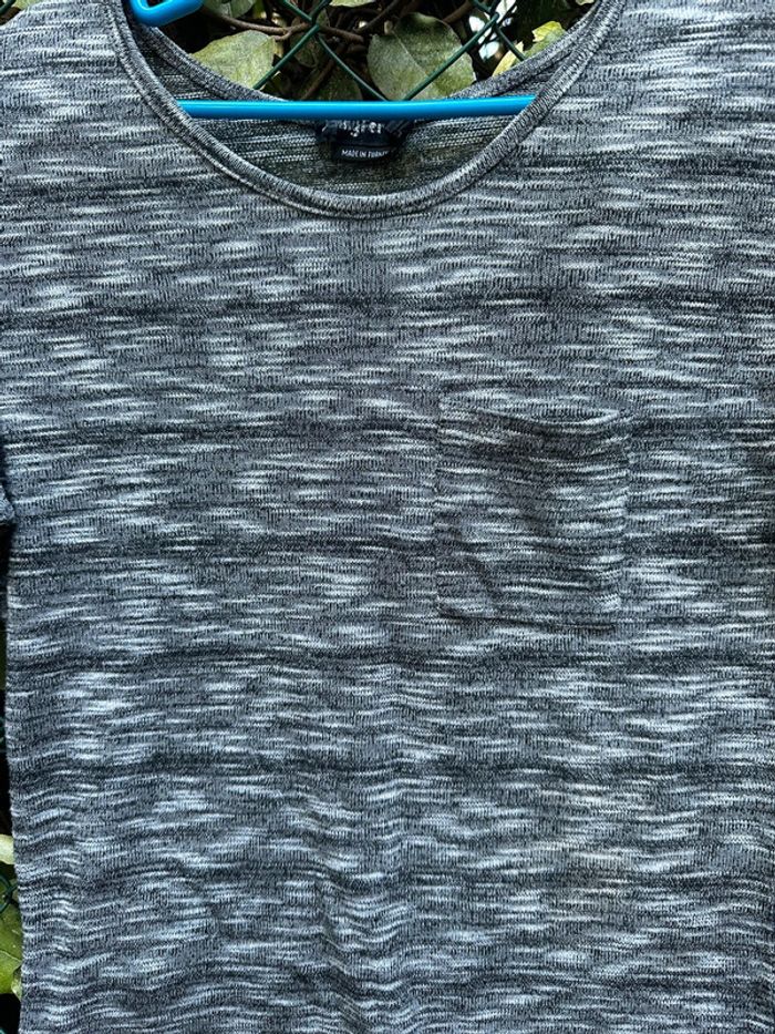 T-shirt manches longues gris chiné - photo numéro 2