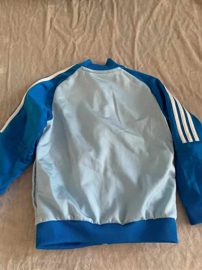 Veste Adidas enfant bleu clair à bandes blanches - photo numéro 7