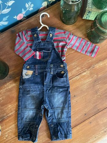 Ensemble salopette jean et t-shirt manches longues Early Days 3/6 mois