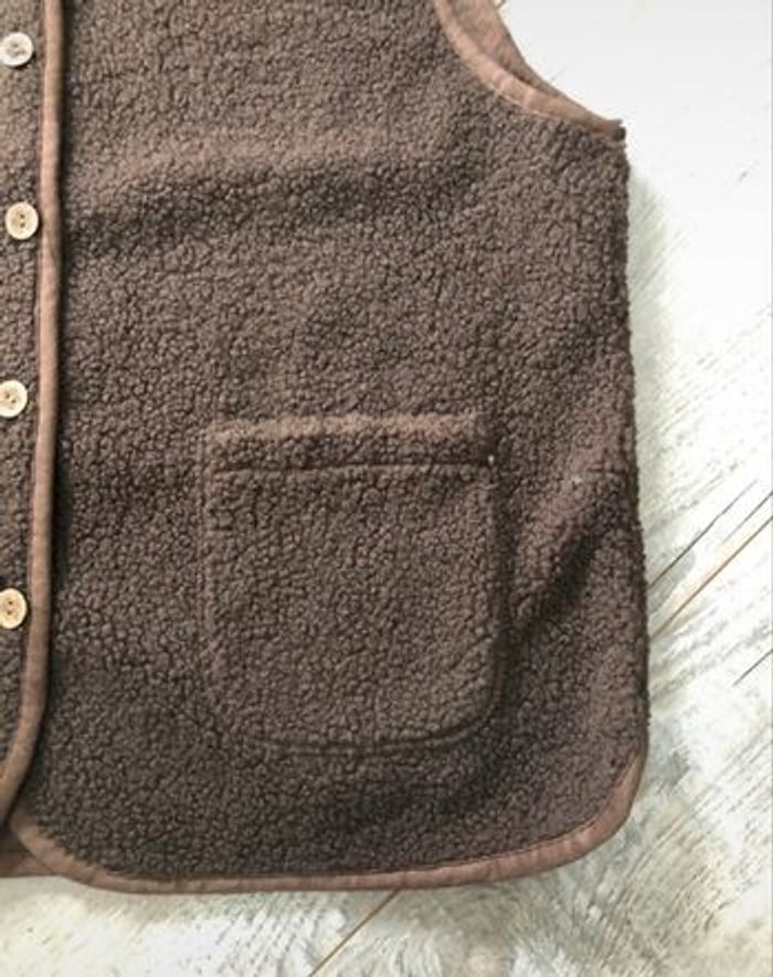 Veste sans manches moumoute  couleur marron - photo numéro 6