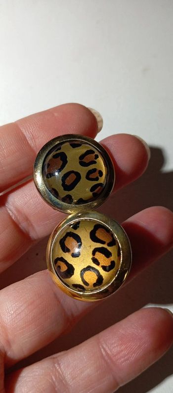 Clips d'oreilles vintage motif léopard tendance