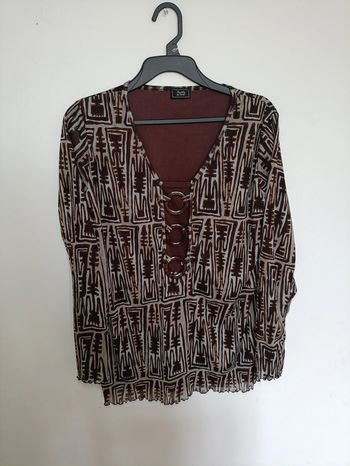 Haut fluide à motif tribal – Fiorella di Verdi  vintage 70s old school