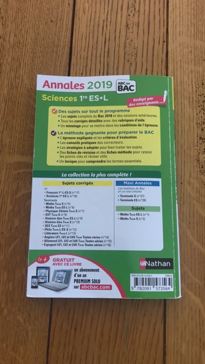 annales sciences de 1ère - photo numéro 2