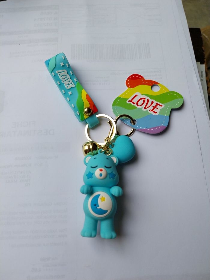 Porte-clés bisounours bleu