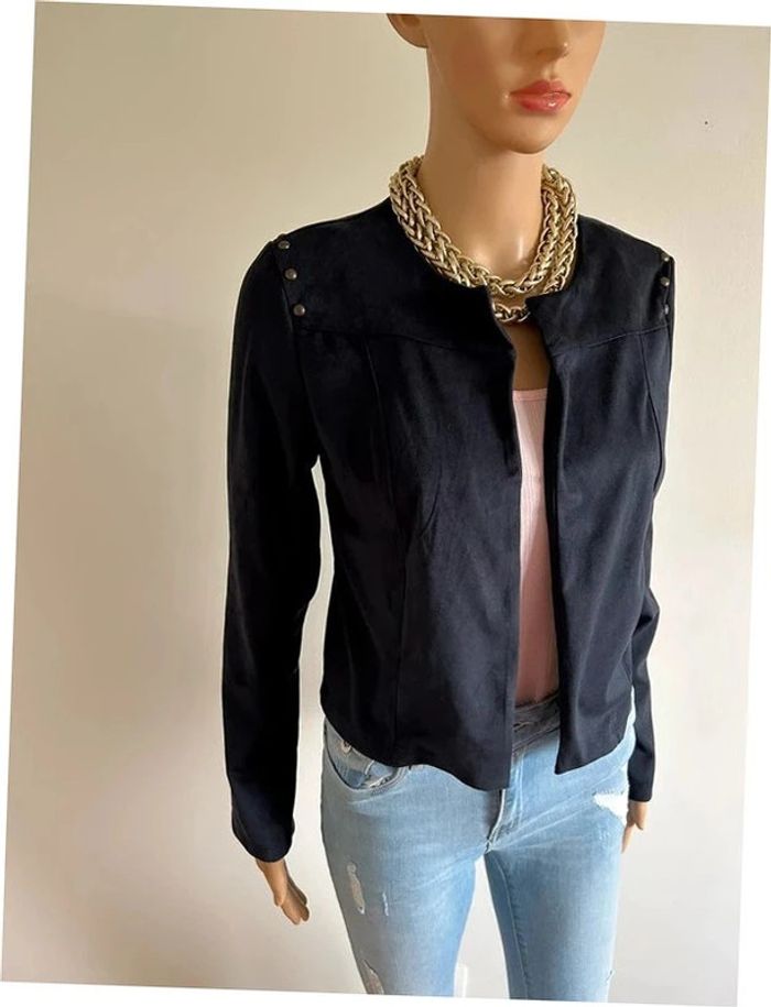 Veste bleue marine neuve en suédine LolaLiza taille 36 (valeur 50€) - photo numéro 2