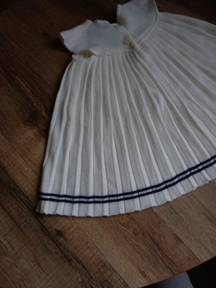 Robe vintage, blanche et bleu, 1 an - photo numéro 8