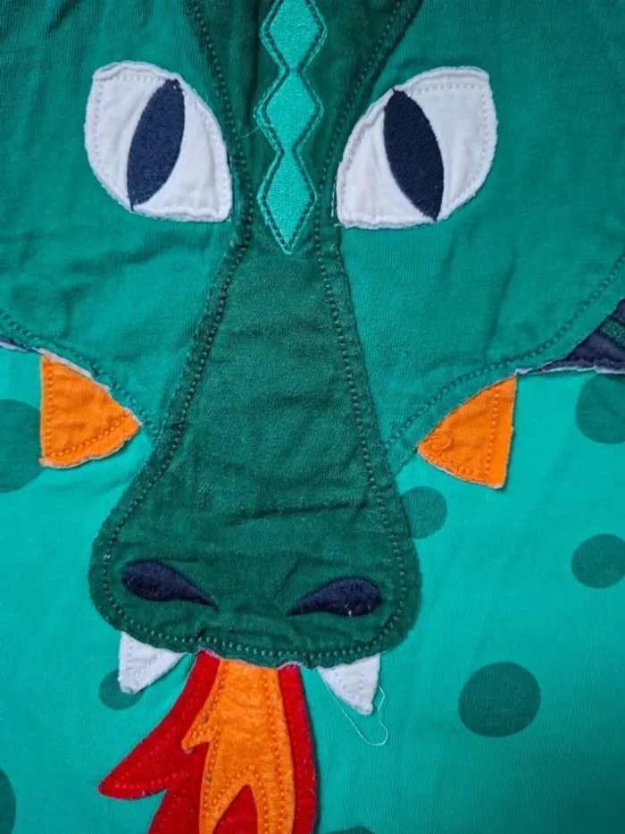 Pyjama dragon 8 ans vert orange DPAM - photo numéro 3