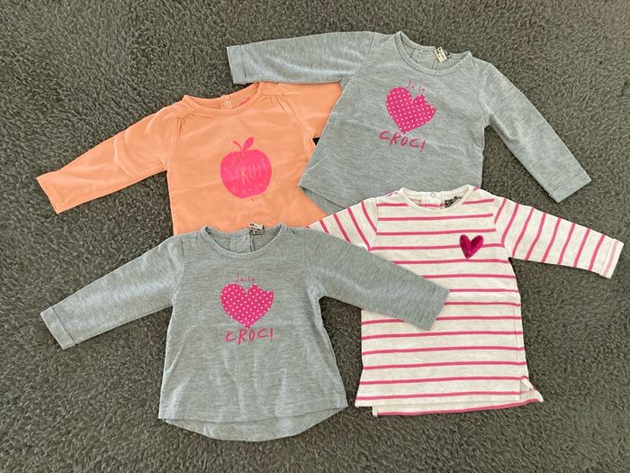 Lot de 4 tee-shirts ML 6 mois