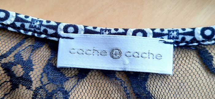Blouse bleu imprimé, Cache Cache, taille 38 - photo numéro 3