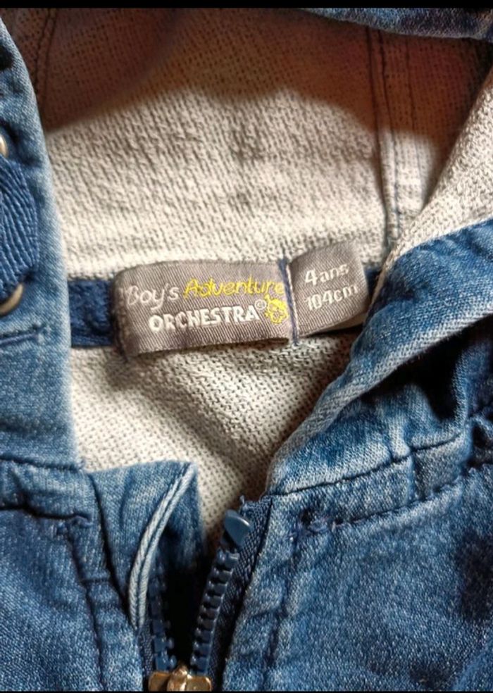 14. Sweat zippé en jeans Orchestra 4ans 104 - photo numéro 4